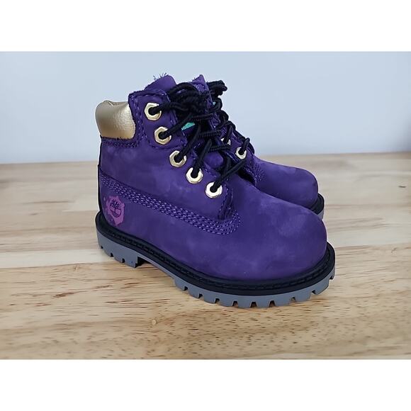 Timberland 50th Hip-Hop Royalty Boots Dark Purple Nubuck Toddlers Size 6 NWOB - Picture 1 of 10